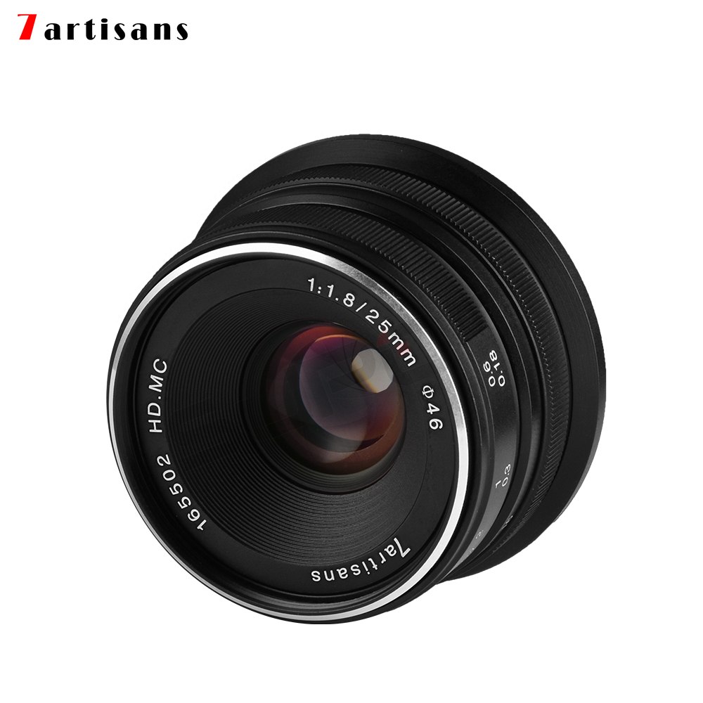 7Artisans 25mm F1.8 Manual Focus Prime Fixed Lens for Fuji XF Black
