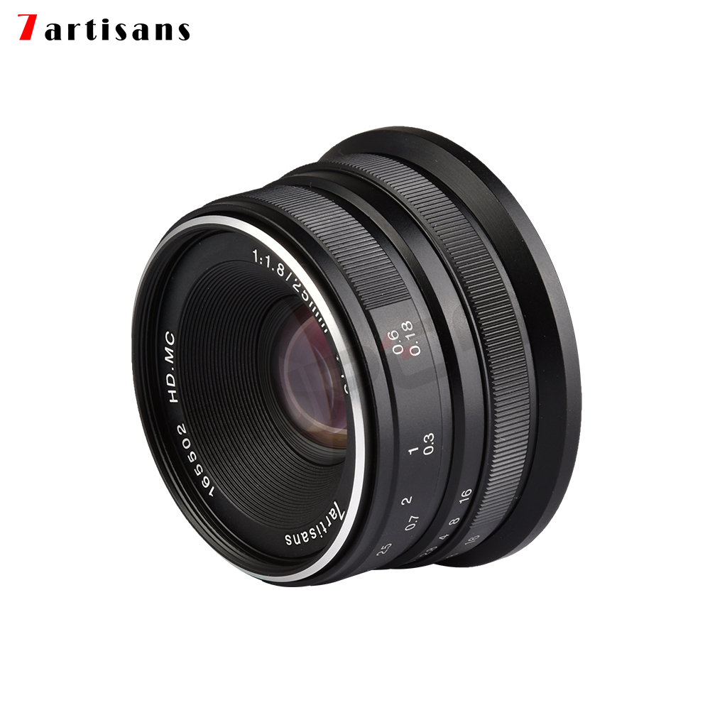 7Artisans 25mm F1.8 Manual Focus Prime Fixed Lens for Fuji XF Black