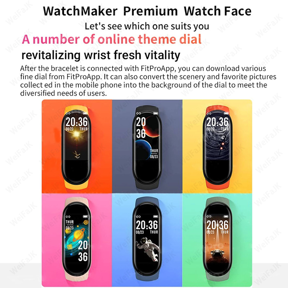 UOJSJK Smartwatch Sport Fitness Bracelet Activity Tracker Android iOS - M6  - Black - JakartaNotebook.com