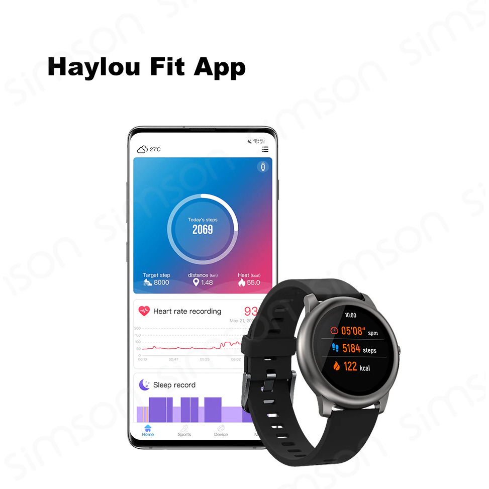Haylou Solar Jam Tangan Digital Smartwatch Heartrate IP68 Waterproof - LS05  - Black - JakartaNotebook.com