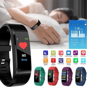 SKMEI Smartwatch Jam Tangan Pintar LED Bluetooth Heartrate Monitor - 115 PLUS - Black