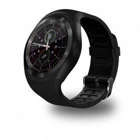 Sporty Smartwatch Bluetooth SIM Card for Android iOS - Y1 - Black - 1