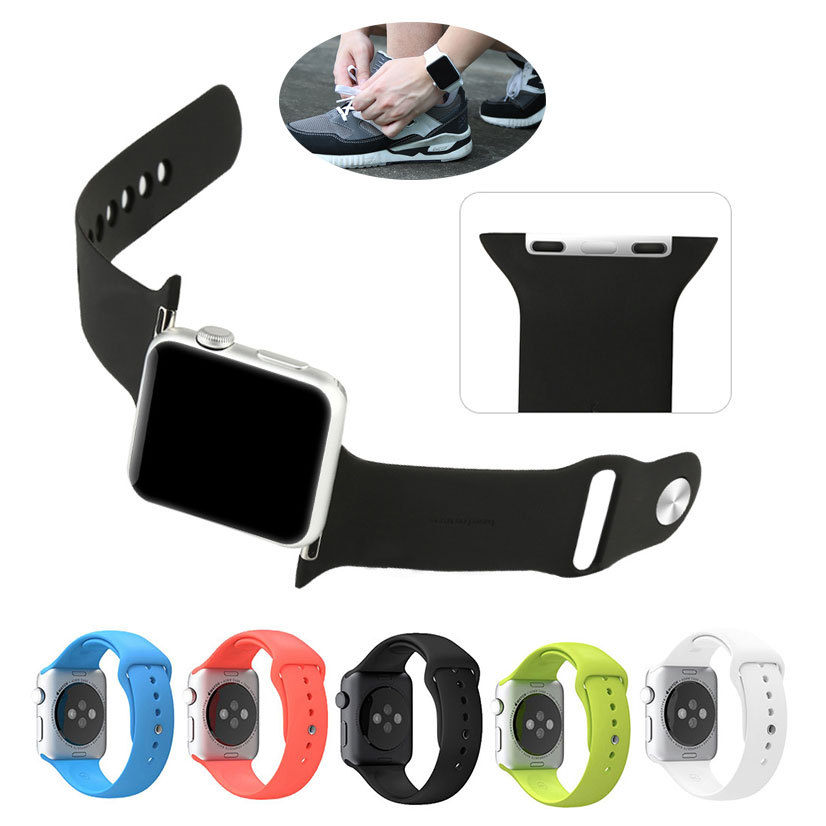 Band Silikon untuk Apple Watch 38mm Series 1/2/3 - Black 