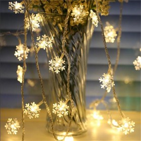 Lampu Hias Dekorasi Snowflake Christmas Light Battery 20 LED - HH-002 - Warm White