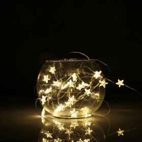 DKG Lampu Hias Dekorasi Bintang Pentagram Light Battery 20 LED Warm White - 2G11 - Warm White - 3