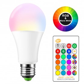 Lampu LED / Lampu Hias - BONDA Lampu Bohlam RGB dengan Remote Control E27 5W - A60 - White