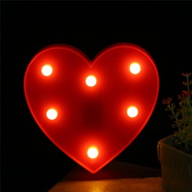 Hapeisy Lampu Dekorasi Marquee LED 3D Romantic Model Heart - M10 - Red - 1