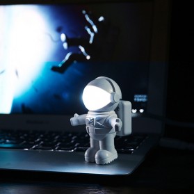 Eshoo Lampu LED USB Night Light Lamp Flexible Spaceman Astronaut - X01 - White