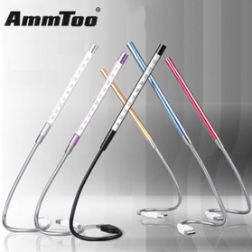 Ammtoo Lampu Belajar LED USB Metal Flexible 10 LED - T2A - Black