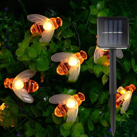 Finether Lampu Taman LED Solar Power Bentuk Lebah 50 LED 7 Meter - BE306 - Warm White