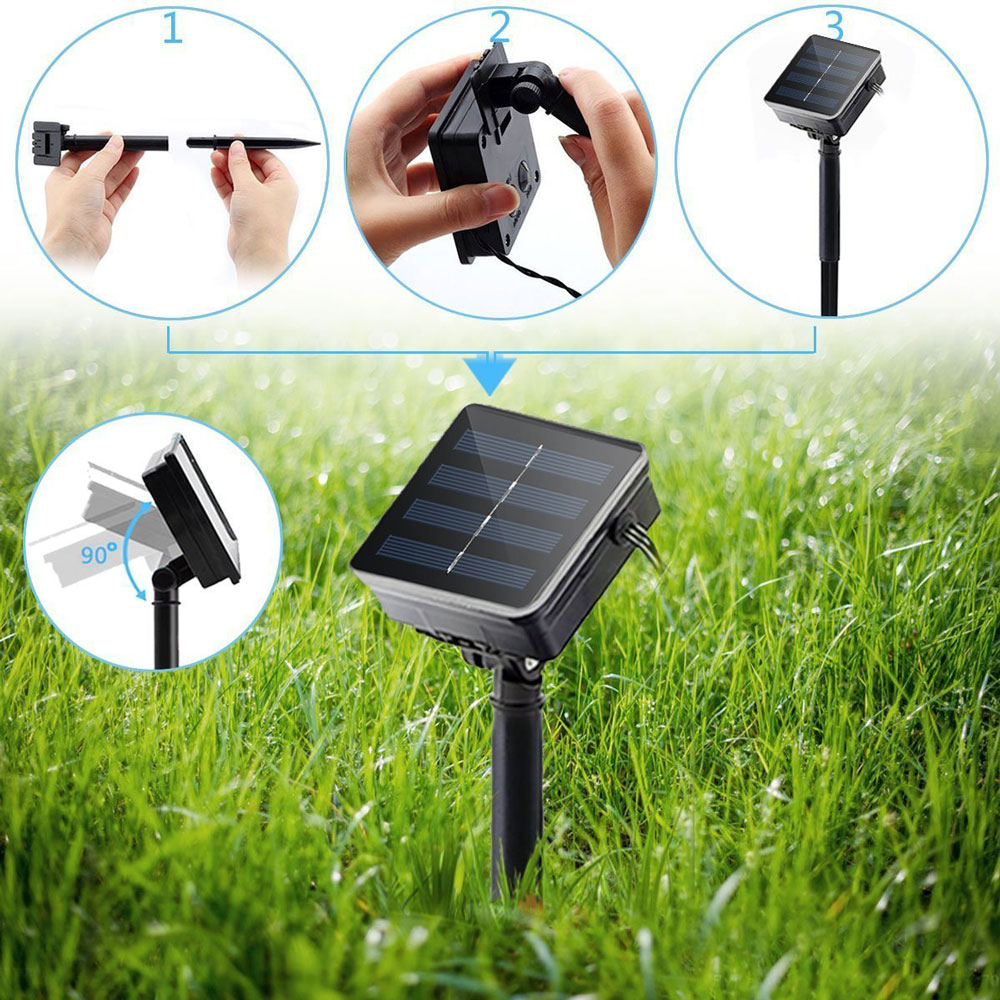 Leclstar Lampu  Hias  Dekorasi Taman  Solar Panel 100 LED 12 