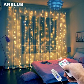 ANBLUB Lampu LED USB Dekorasi Wedding Fairy Light 3x3Meter 300 LED with Remote Control - ANB300 - Warm White