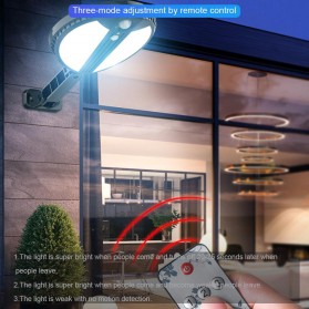 LAIDEYI Lampu Solar Panel Sensor Gerak PIR Outdoor Waterproof 70 LED with Remote Control - 8870 - Black - 6
