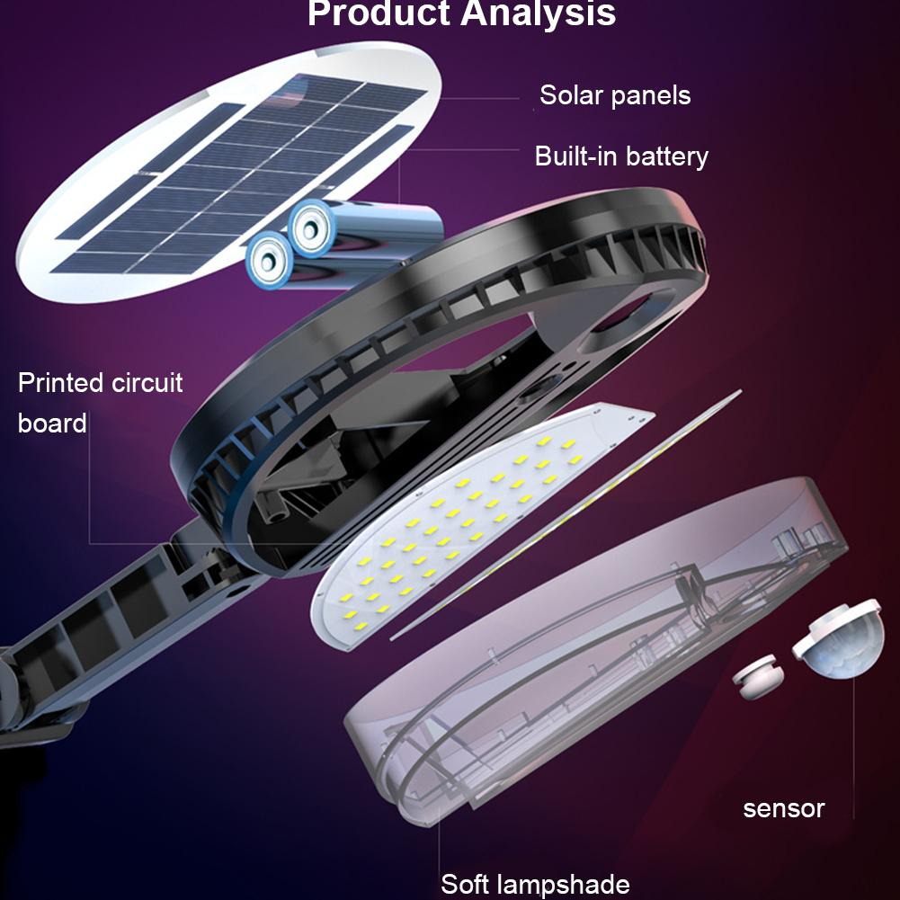 LAIDEYI Lampu Solar Panel Sensor Gerak PIR Outdoor Waterproof 70 LED with Remote Control - 8870 - Black - 5