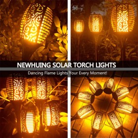 Warmtaste Lampu Api Dekorasi Flame Fire Torch Light Waterproof 33 LED with Solar Panel - YMJ010 - Black - 11