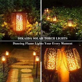 Warmtaste Lampu Api Dekorasi Flame Fire Torch Light Waterproof 33 LED with Solar Panel - YMJ010 - Black - 12
