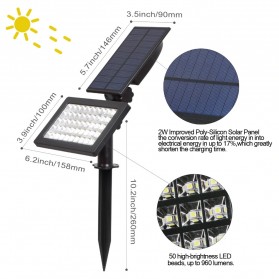 T-Sun Lampu Taman Energi Solar Panel Outdoor Light 50 LED 3W Warm White - TS-G0202 - Black - 10