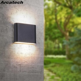 Lampu Dinding & Tempel - Arcatech Lampu Hias Dinding LED Outdoor Waterproof 6W Warm White - NR-10 - Black