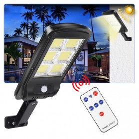 TaffLED Lampu Solar Panel Sensor Gerak PIR Outdoor Waterproof 120 COB 6 Lights with Remote Control - PL216 - Black