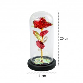 TaffLED Bunga Mawar Lampu LED Dekorasi Black Illumination Rose - AC03 - Red - 6