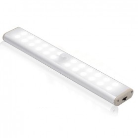 Plutus Lampu LED Motion Sensor Wireless USB Rechargeable 20 LED 30 cm - Y190 - White