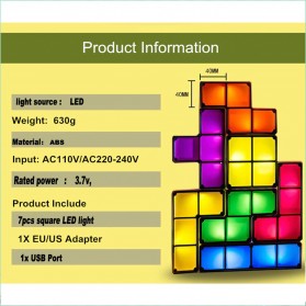 Feimefeiyou Lampu Hias LED Tetris Stackable Puzzles 7 PCS - F0017 - Multi-Color - 16