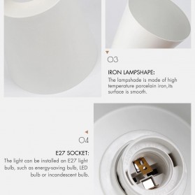 PHYVAL Soket Lampu Hias Dinding Minimalis Nordic Socket E27 - WF-M004 - Black - 3