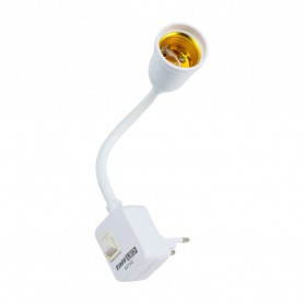 TaffLED Fitting Lampu EU E27 Wall Socket  Lamp Holder 25cm - E272C - White
