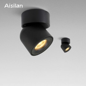 Lampu Dinding & Tempel - Aisilan Lampu LED Spotlight Nordic Mounted Adjustable Angle 7W 4000K - MSD52 - Black