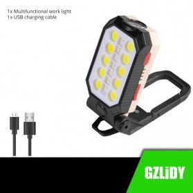 GZLIDY Senter Camping Lampu LED Portable Magnet COB 2000 Lumens Big - W599A - Black