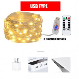 ANBLUB Lampu String Hias Dekorasi USB 100 LED 10 Meter + Remote - LISM-13 - Mix Color - 10