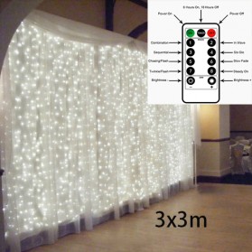 ANBLUB Lampu String USB Dekorasi 3x3 Meter 300 LED + Remote - S-04 - White