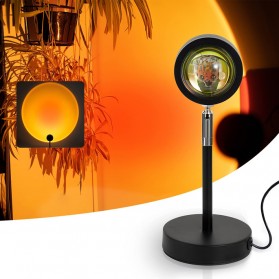 CANMEIJIA Lampu Sorot Dekorasi Kamar LED Sunset Lamp Model Stand Panjang - C-002 - Black