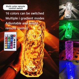 VKTECH Lampu Meja Tidur LED Crystal Table Lamp 16 Color Light - R303 - Transparent - 1