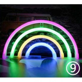 KEY-WIN Lampu Dekorasi LED Neon Light Model Rainbow - M04 - Multi-Color
