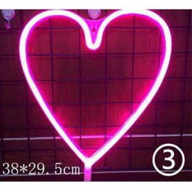 KEY-WIN Lampu Dekorasi LED Neon Light Model Heart - M04 - Pink