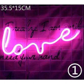 KEY-WIN Lampu Dekorasi LED Neon Light Model Love 2 - M04 - Pink