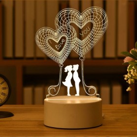 OKAL Lampu LED 3D Acrylic Transparan Design I Love You - J-001 - White