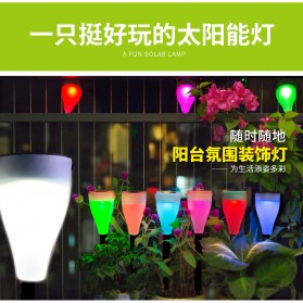 Pookin Lampu Taman Solar Panel Garden Decoration Ground Plug 7 Color 1 PCS - YL001 - Black