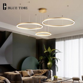 BLUE TIME Lampu LED Plafon Modern Ceiling Light 3 Ring 90 W Tri-color - M235 - Golden
