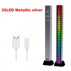 FUNY Lampu LED RGB Sound Control Rhythm Decoration Light USB Plug 32 LED - D08-RGB - Silver