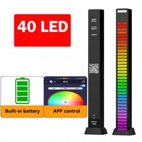 FUNY Lampu LED RGB Sound Control Rhythm Decoration Light Built-in Battery 40 LED - D09 - Black