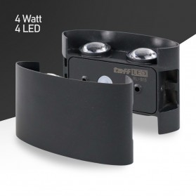 TaffLED Lampu Hias Dinding LED Minimalis Aluminium 4W 4 LED Cool White - RL-B15 - Black