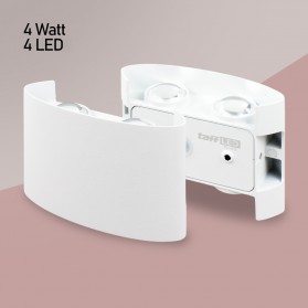 TaffLED Lampu Hias Dinding LED Minimalis Aluminium 4W 4 LED Cool White - RL-B15 - White