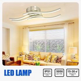 FCMILA Lampu LED Plafon Modern Fork Ceiling Light 24W Warm White - M234 - White - 7