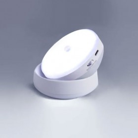 Hunta Lampu LED Rotatable Base Induction Sensor USB Rechargeable Cool White - HB04 - White