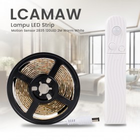 Lcamaw Lampu LED Strip USB Motion Light Sensor 2835 120 LED 2 Meter Warm White - GR7 - Warm White