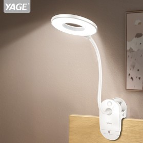 Yage Lampu Meja Belajar LED Clip Circle Design 5700-7300K - YG-T102 - White