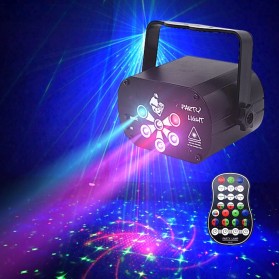 SOWIXE Proyektor Laser Lampu LED Disco Party 6 Hole 69 Patterns - YXE-15 - Black