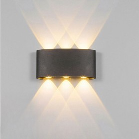 TaffLED Lampu Hias Dinding LED Minimalis Aluminium 6W 6 LED Warm White - D336-3 - Black